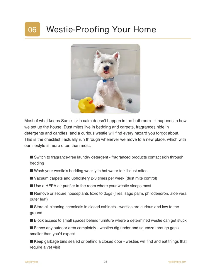 Westie-proofing your home chapter with checklist