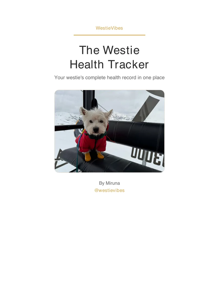 The Westie Health Tracker - PDF cover