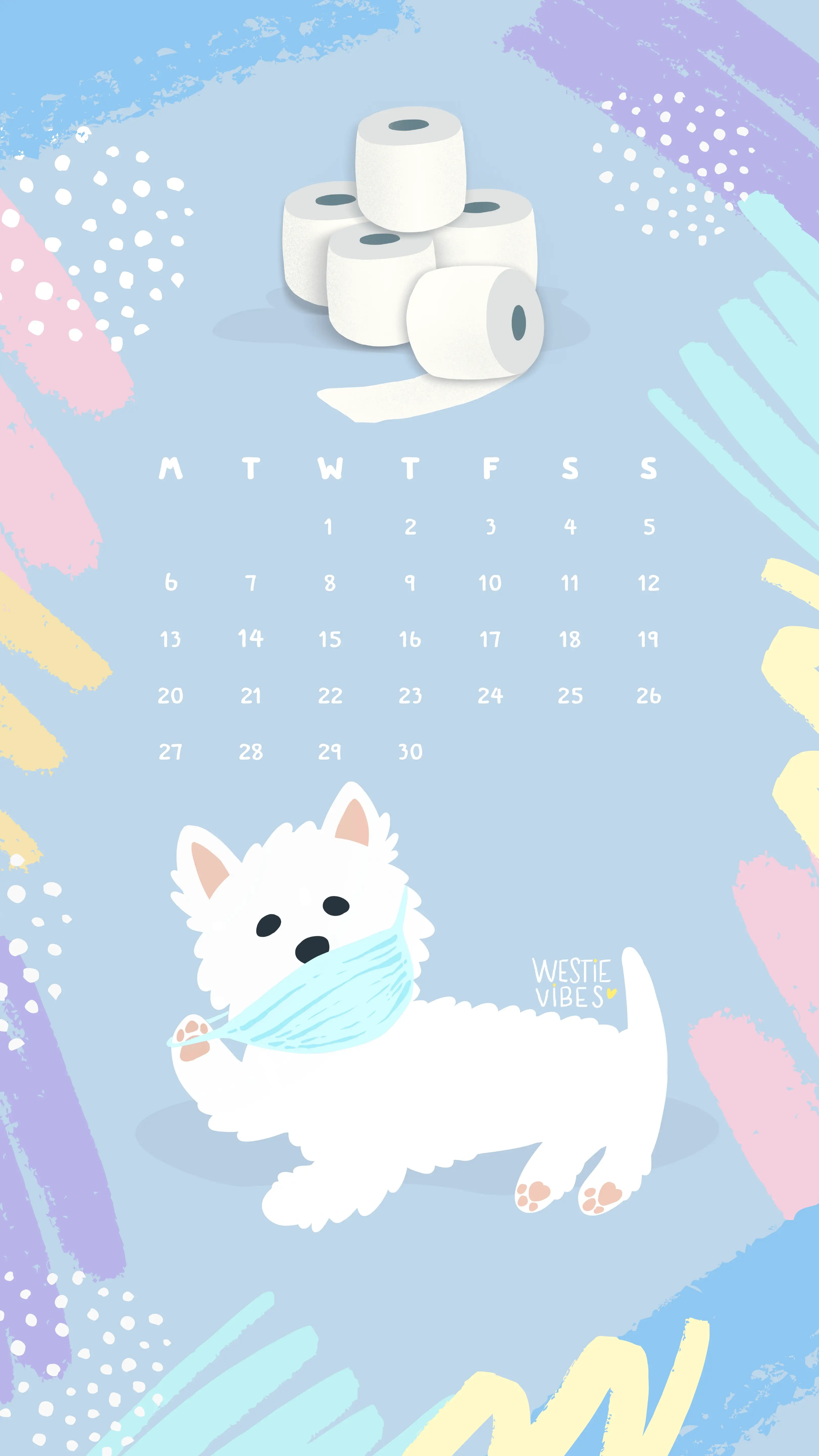 Calendar April Westie Vibes mobile