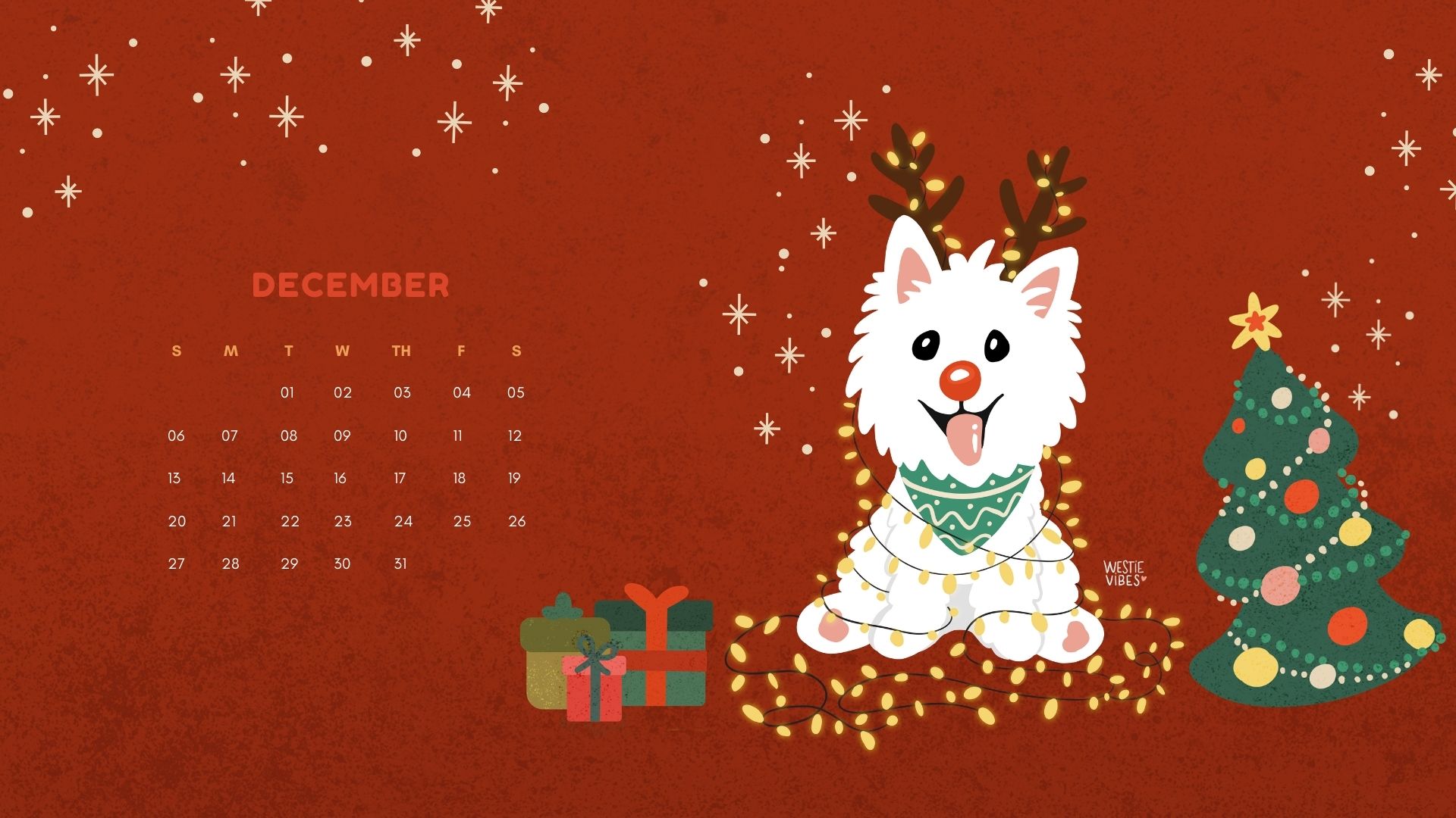December Calendar Wallpaper Westie Vibes