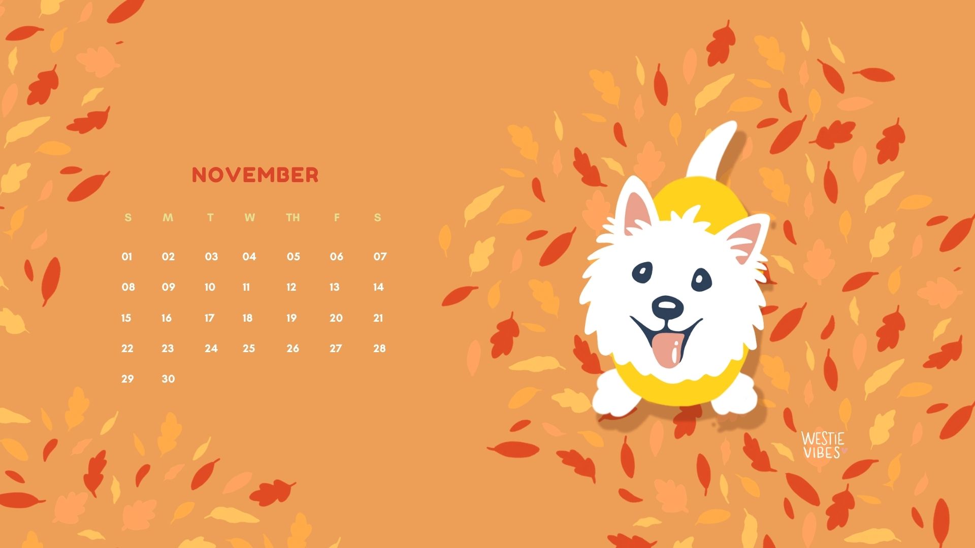 2021: Westie Calendar Wallpaper