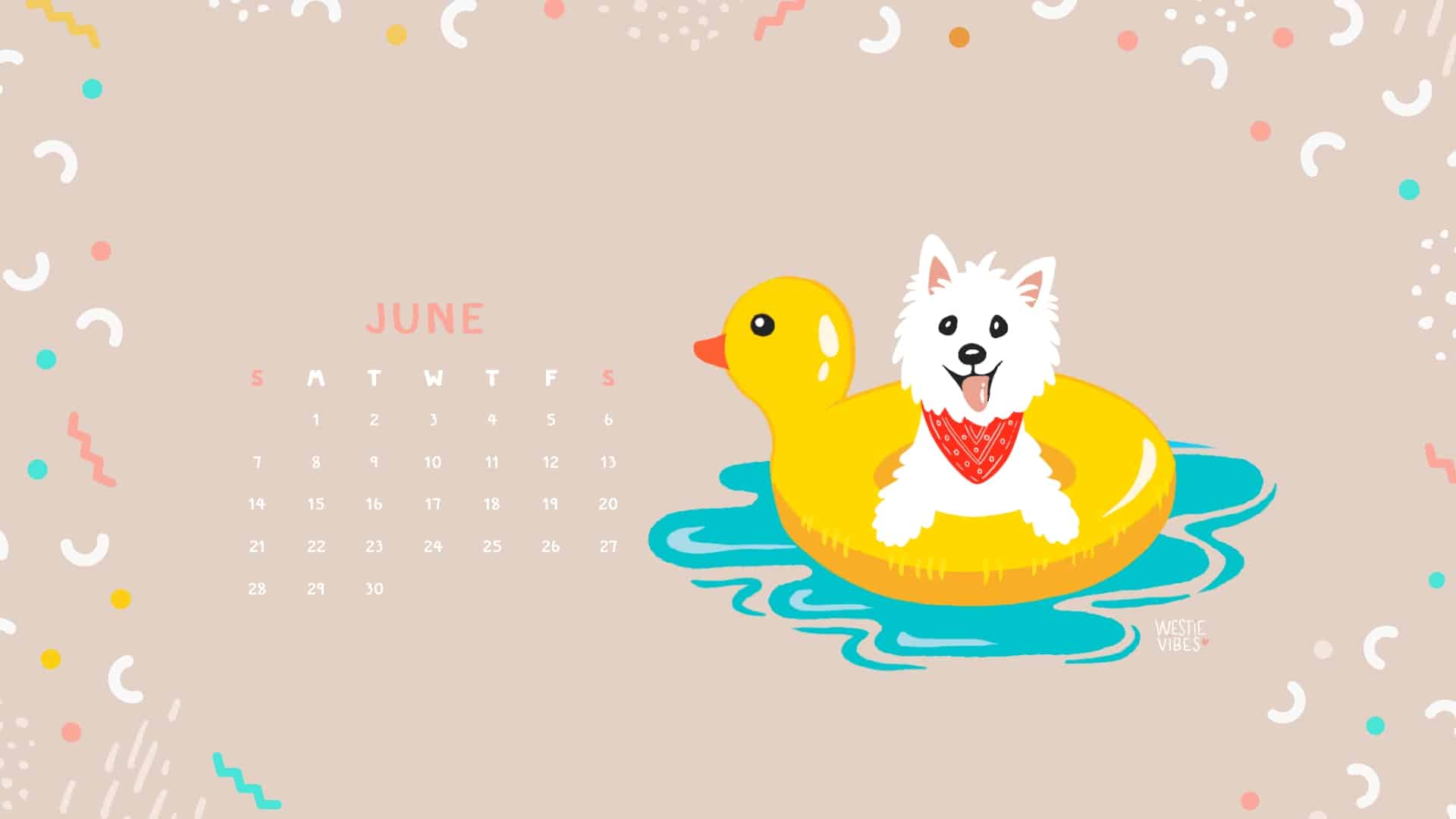 June Calendar Wallpaper Westie Vibes Desktop