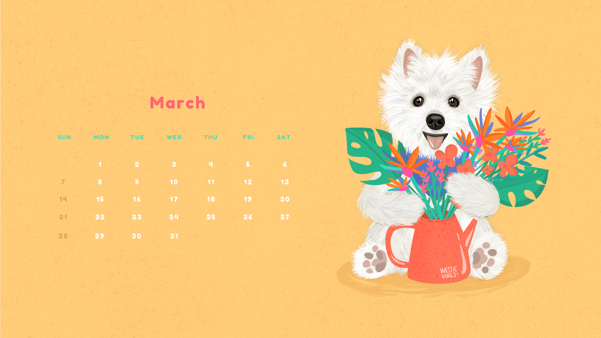 March Calendar Wallpaper for Desktop